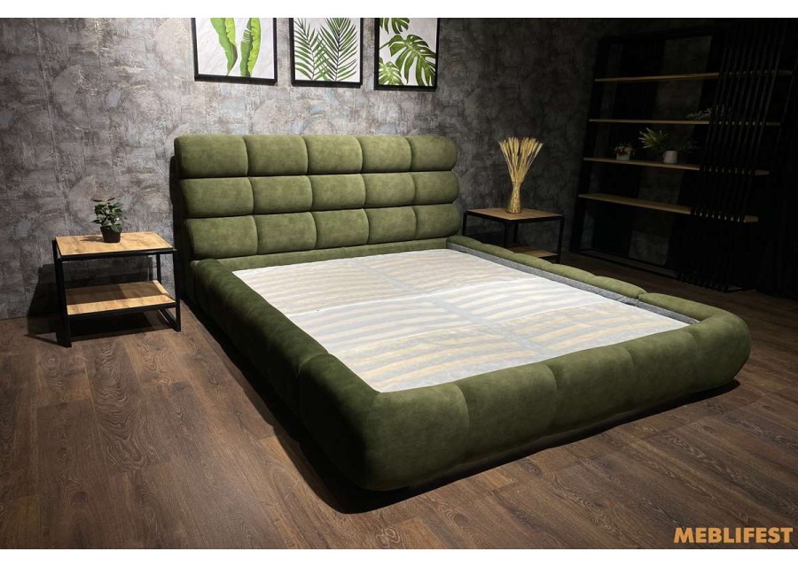 М'яке двоспальне ліжко L031 з підйомним механізмом 