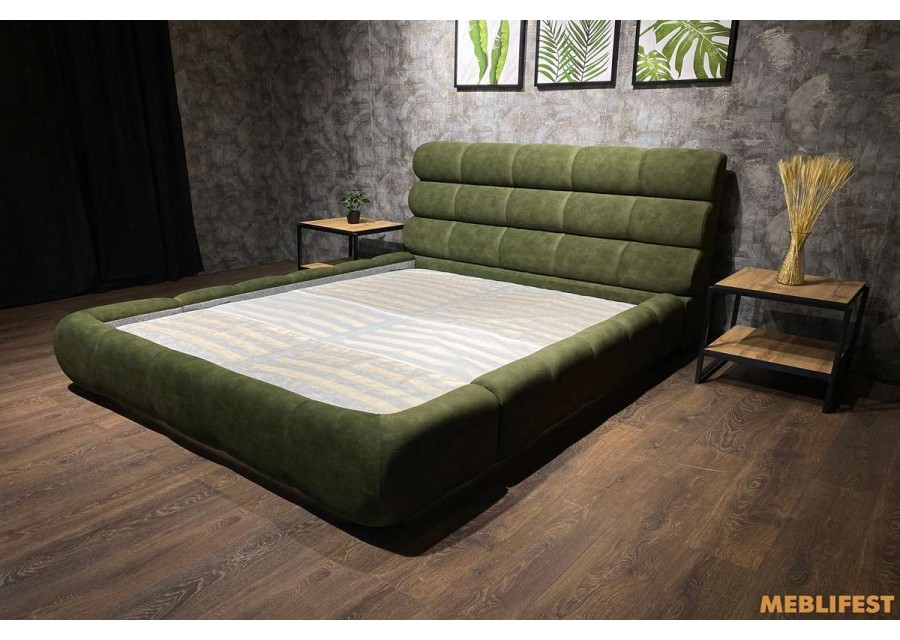 М'яке двоспальне ліжко L031 з підйомним механізмом 