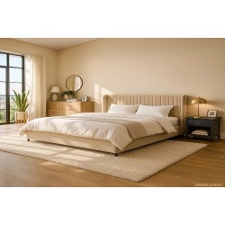 М'яке двоспальне ліжко L033 - M з підйомним механізмом 