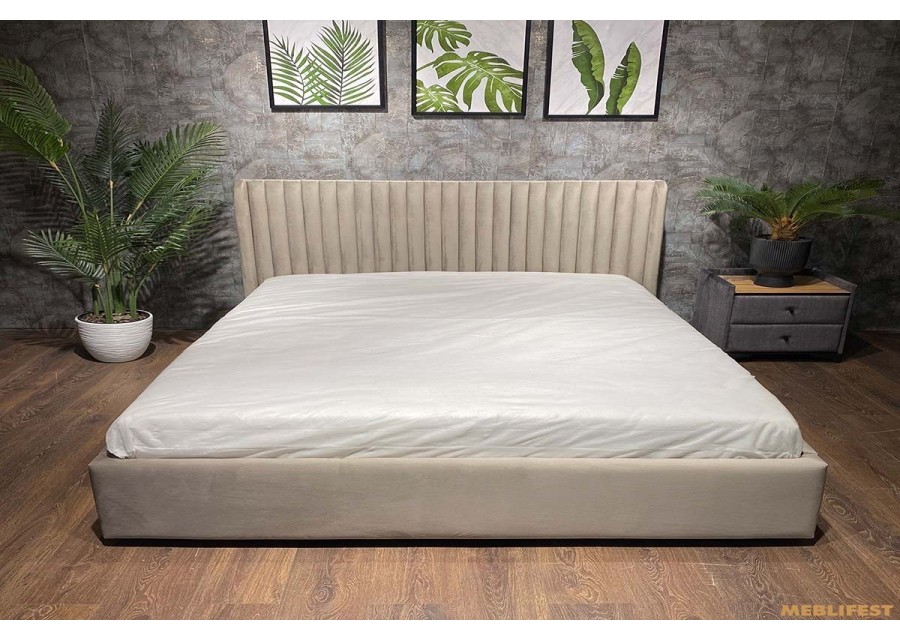 М'яке двоспальне ліжко L033 - M з підйомним механізмом 