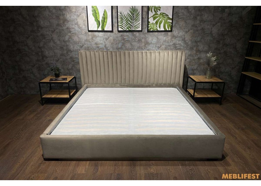 М'яке двоспальне ліжко L033 з підйомним механізмом 