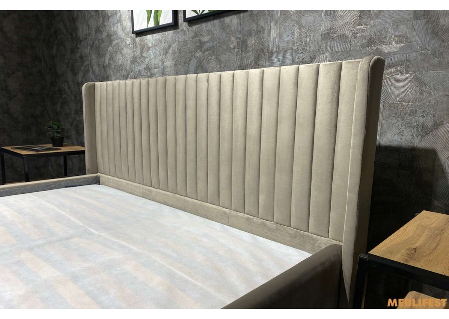 М'яке двоспальне ліжко L033 з підйомним механізмом 