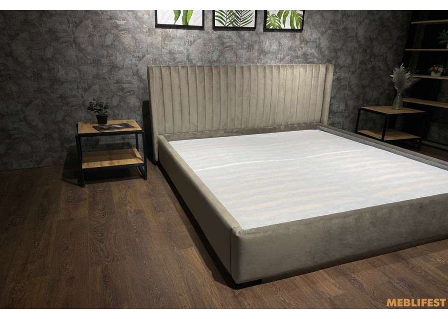 М'яке двоспальне ліжко L033 з підйомним механізмом 