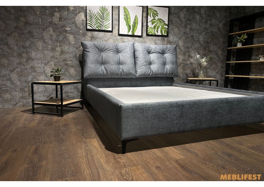 М'яке двоспальне ліжко L038 з підйомним механізмом 