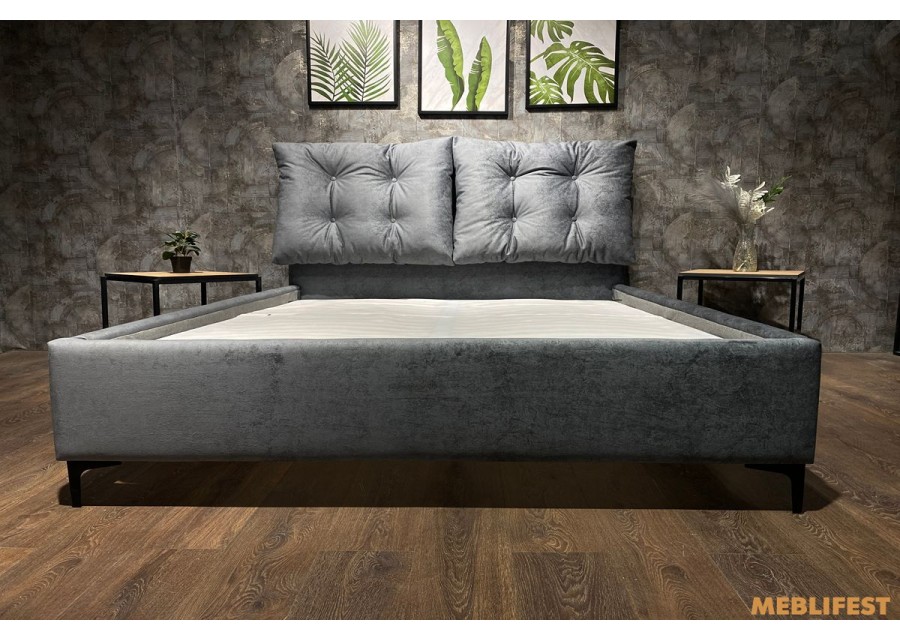 М'яке двоспальне ліжко L038 з підйомним механізмом 