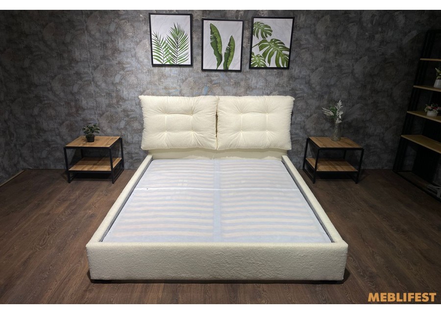 М'яке двоспальне ліжко L038 з підйомним механізмом 