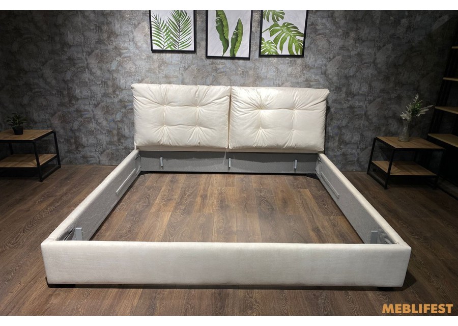 М'яке двоспальне ліжко L038 з підйомним механізмом 