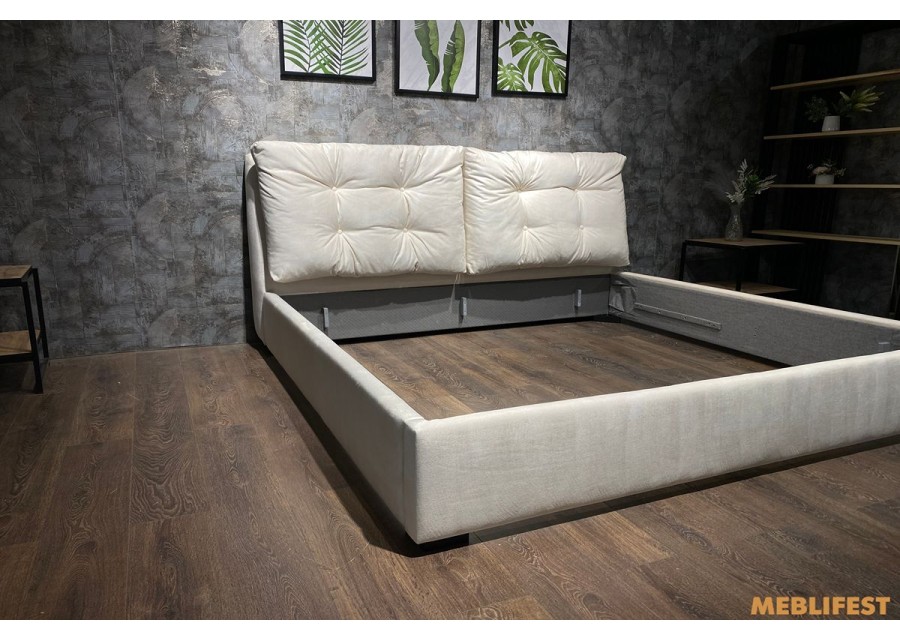 М'яке двоспальне ліжко L038 з підйомним механізмом 