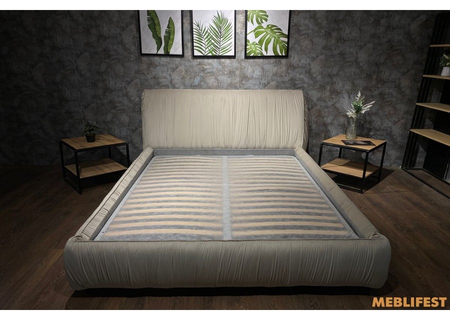 М'яке двоспальне ліжко L050 з підйомним механізмом 