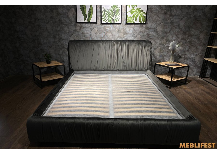 М'яке двоспальне ліжко L050 з підйомним механізмом 