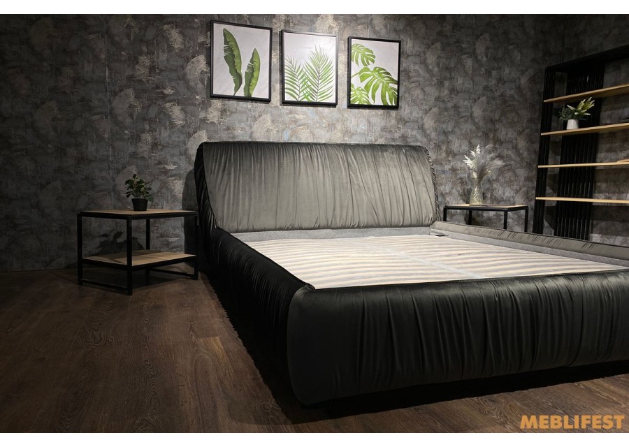 М'яке двоспальне ліжко L050 з підйомним механізмом 