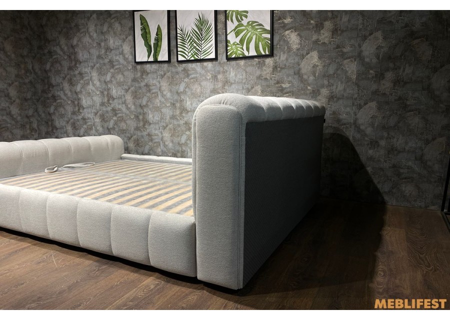М'яке двоспальне ліжко L054 з підйомним механізмом 