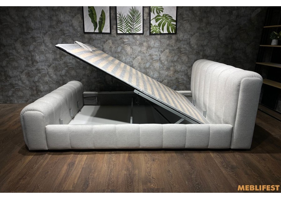 М'яке двоспальне ліжко L054 з підйомним механізмом 