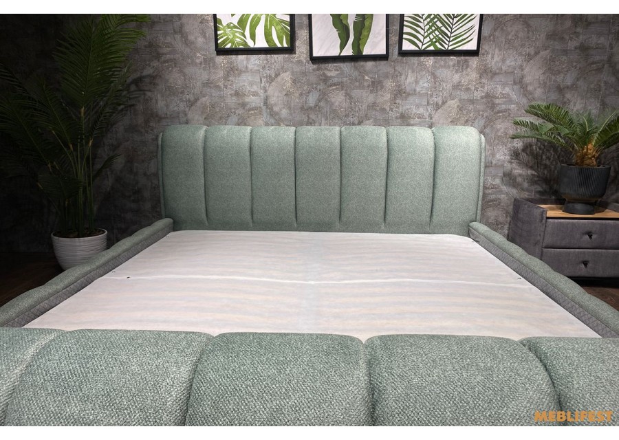 М'яке двоспальне ліжко L054 з підйомним механізмом 