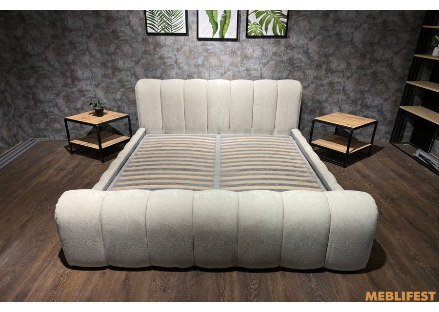 М'яке двоспальне ліжко L054 з підйомним механізмом 