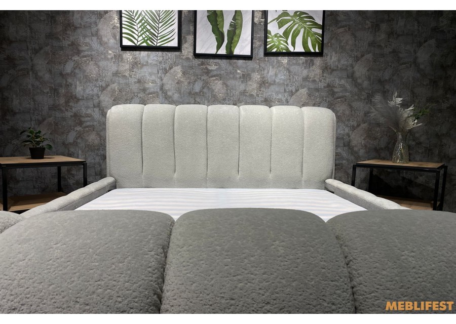 М'яке двоспальне ліжко L054 з підйомним механізмом 