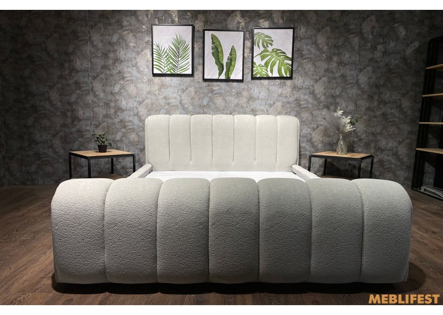 М'яке двоспальне ліжко L054 з підйомним механізмом 