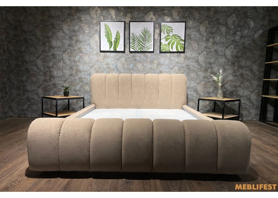 М'яке двоспальне ліжко L054 з підйомним механізмом 