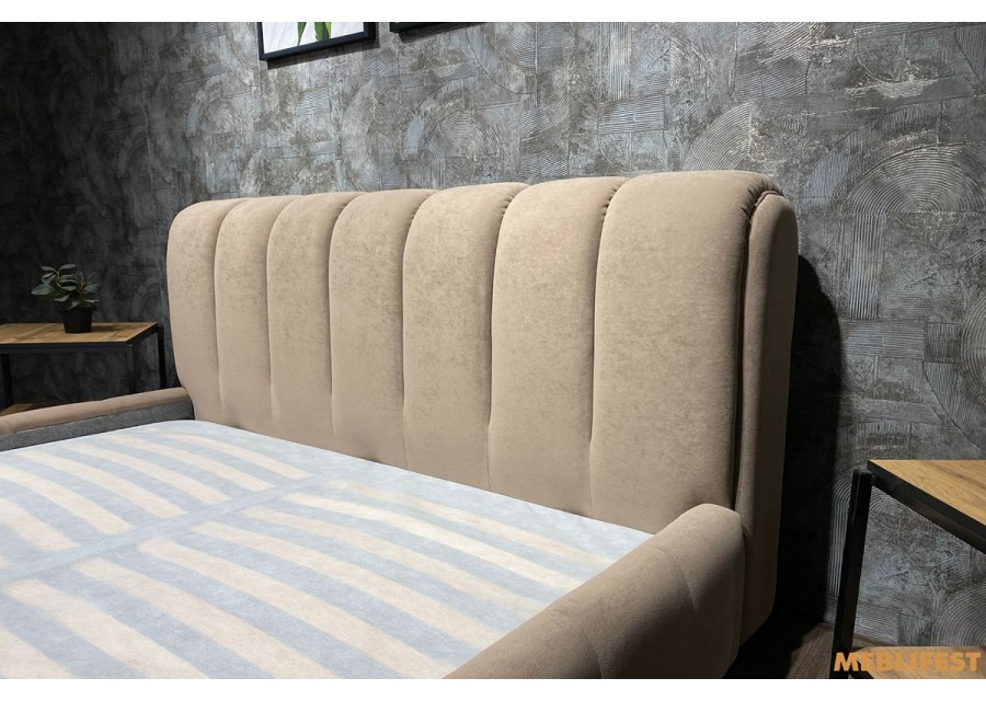 М'яке двоспальне ліжко L054 з підйомним механізмом 