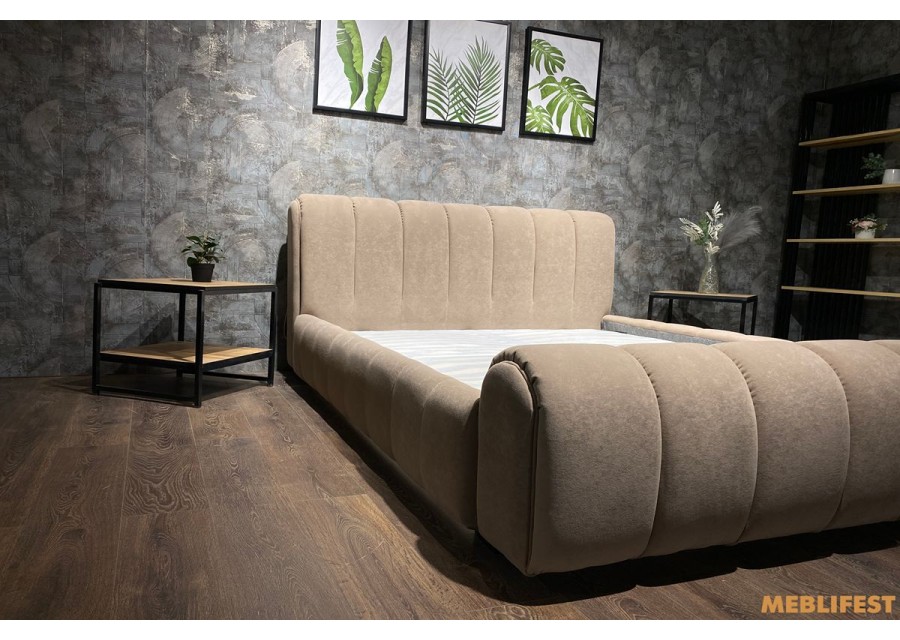 М'яке двоспальне ліжко L054 з підйомним механізмом 