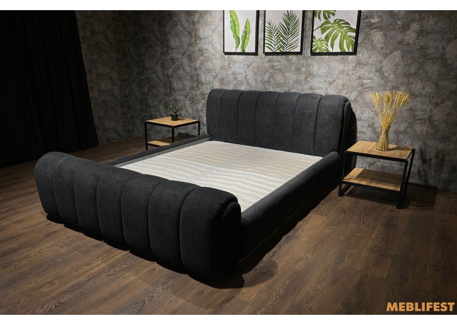 М'яке двоспальне ліжко L054 з підйомним механізмом 