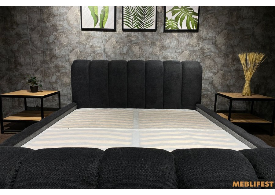 М'яке двоспальне ліжко L054 з підйомним механізмом 