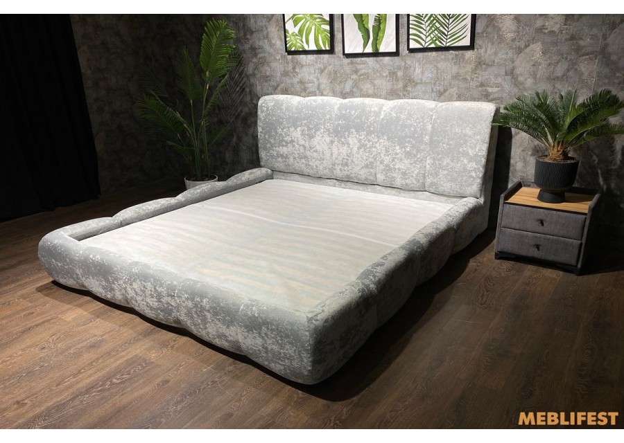 М'яке двоспальне ліжко L055 з підйомним механізмом 