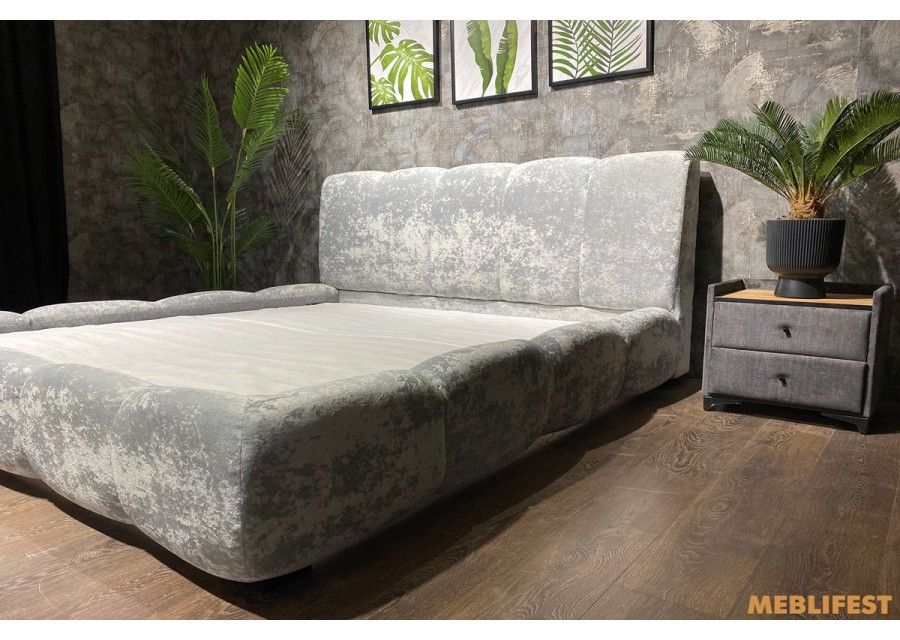 М'яке двоспальне ліжко L055 з підйомним механізмом 