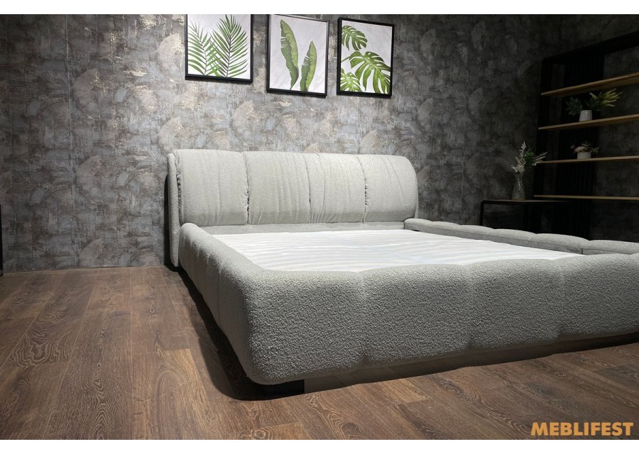 М'яке двоспальне ліжко L055 з підйомним механізмом 