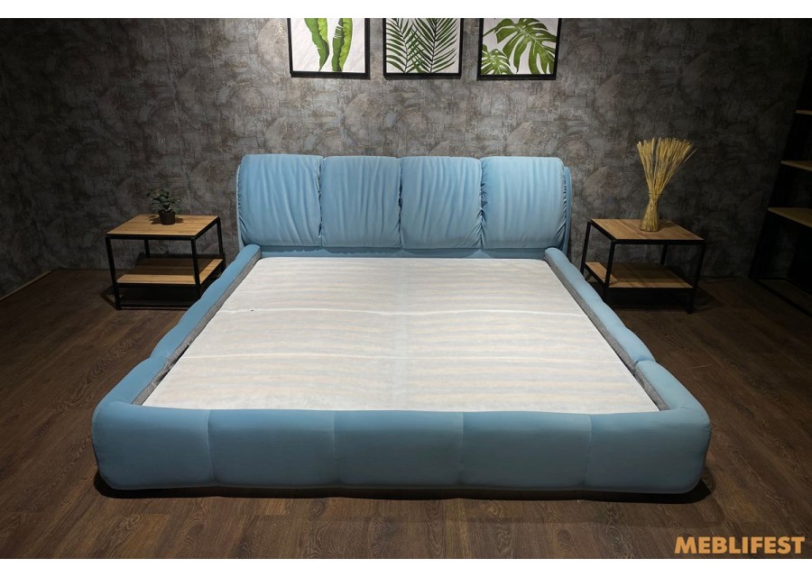 М'яке двоспальне ліжко L055 з підйомним механізмом 