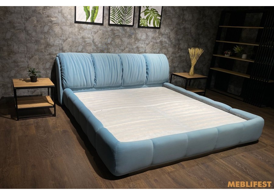 М'яке двоспальне ліжко L055 з підйомним механізмом 