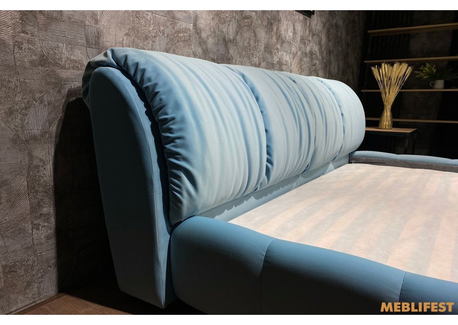 М'яке двоспальне ліжко L055 з підйомним механізмом 