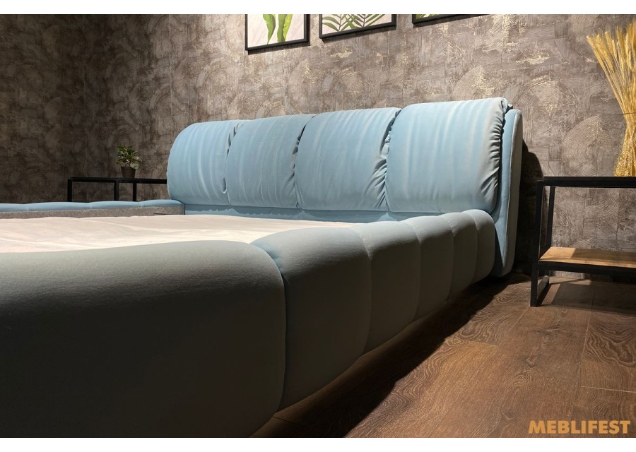 М'яке двоспальне ліжко L055 з підйомним механізмом 