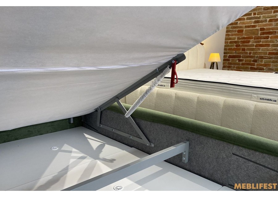 М'яке двоспальне ліжко L061 з підйомним механізмом 