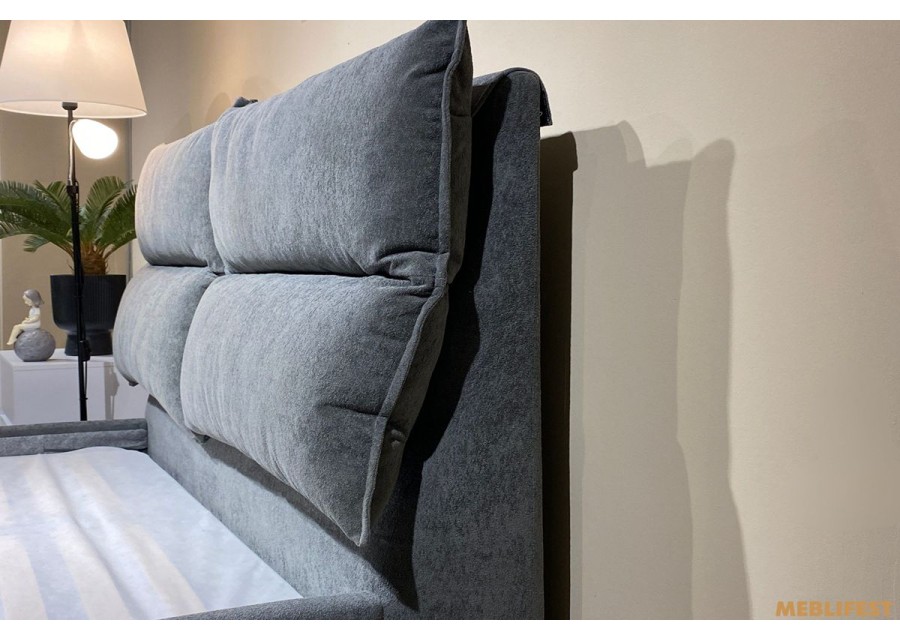 М'яке двоспальне ліжко L063 з підйомним механізмом 