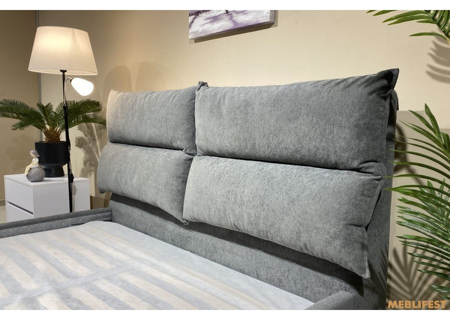 М'яке двоспальне ліжко L063 з підйомним механізмом 