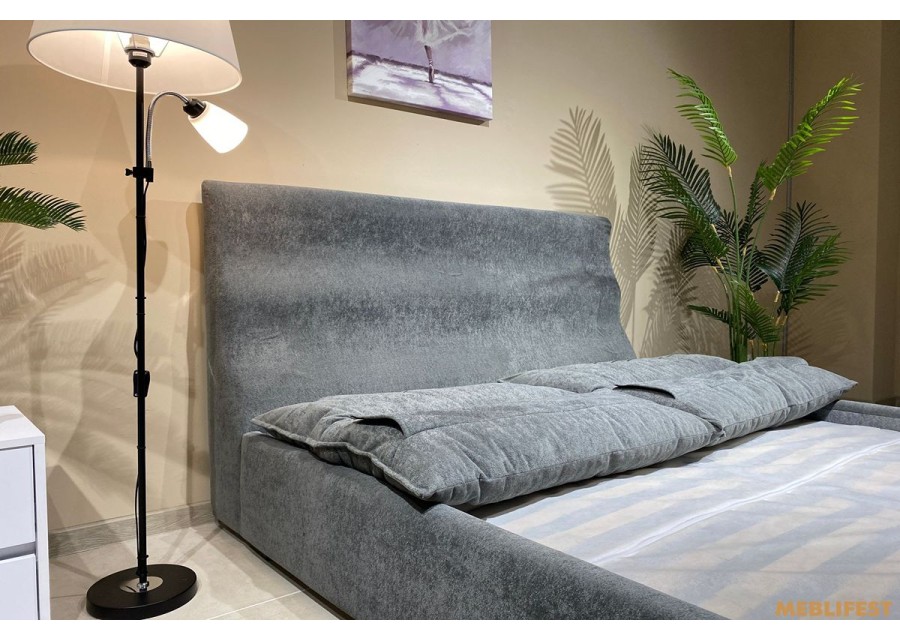 М'яке двоспальне ліжко L063 з підйомним механізмом 