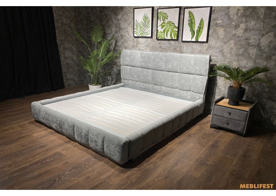 М'яке двоспальне ліжко L065 з підйомним механізмом 