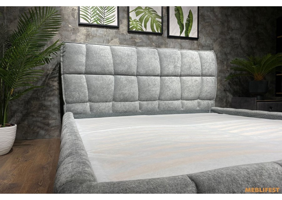 М'яке двоспальне ліжко L065 з підйомним механізмом 