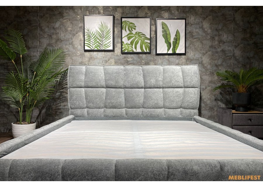 М'яке двоспальне ліжко L065 з підйомним механізмом 