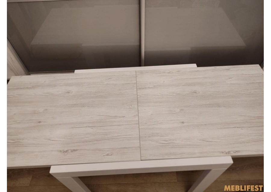 Кухонний стіл трансформер Слайдер білий / Аляска