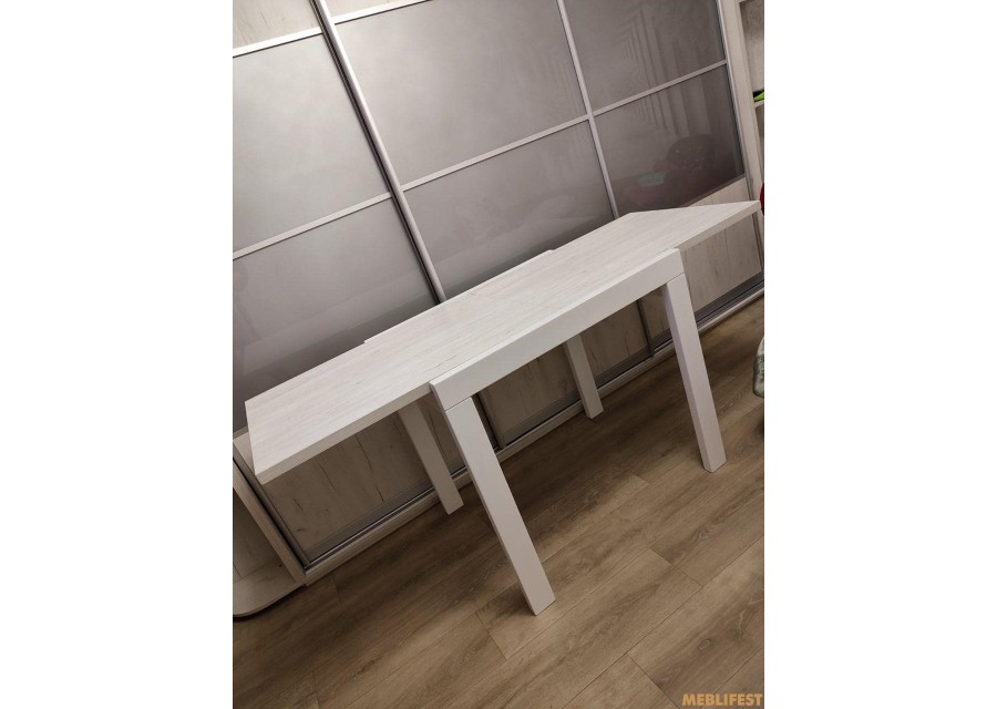 Кухонний стіл трансформер Слайдер білий / Аляска