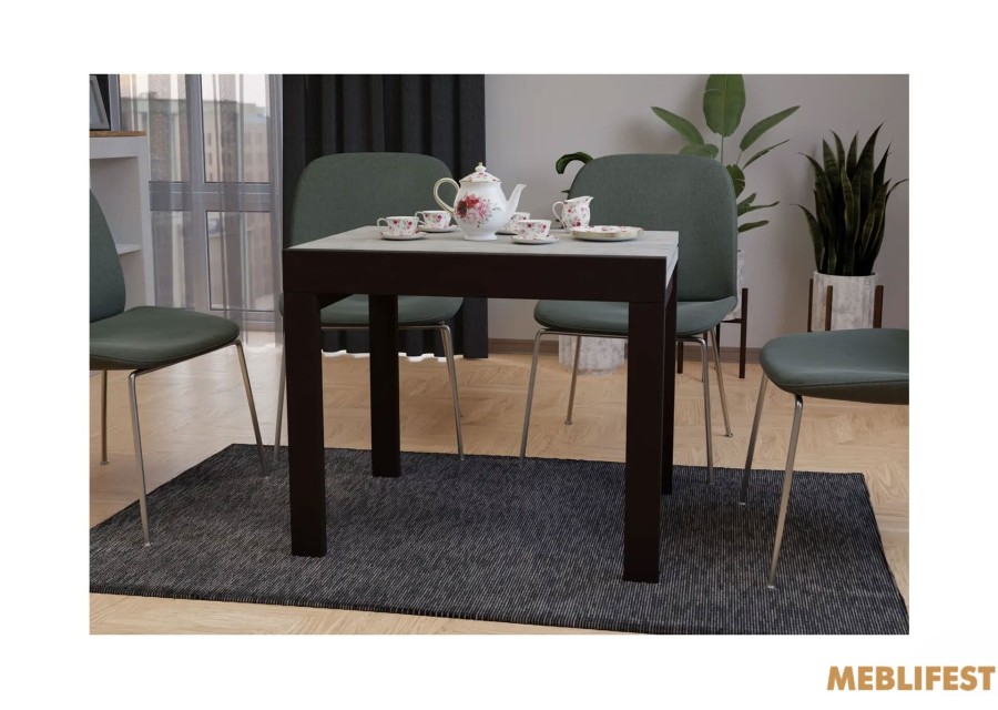 Кухонний стіл трансформер Слайдер Венге /Бетонний камінь