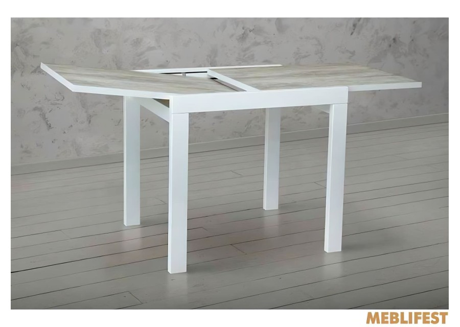 Кухонний стіл трансформер Слайдер білий / Урбан лайт