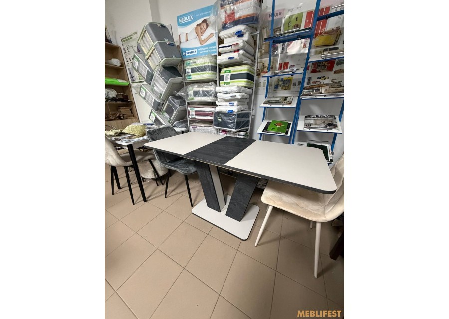 Стіл обідній Торін Кашемір/вугільний камінь