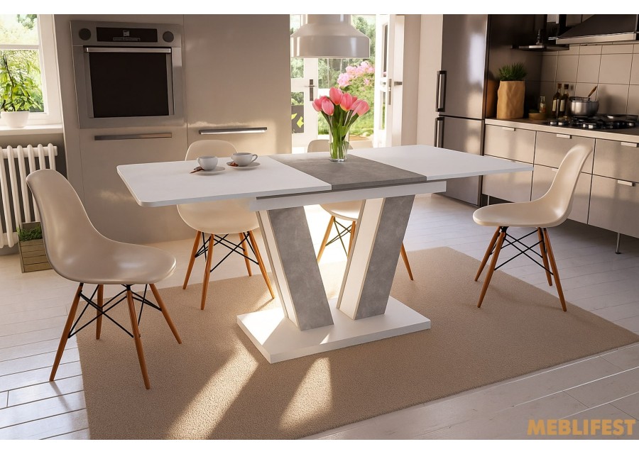 Стіл обідній Торін білий/урбан лайт