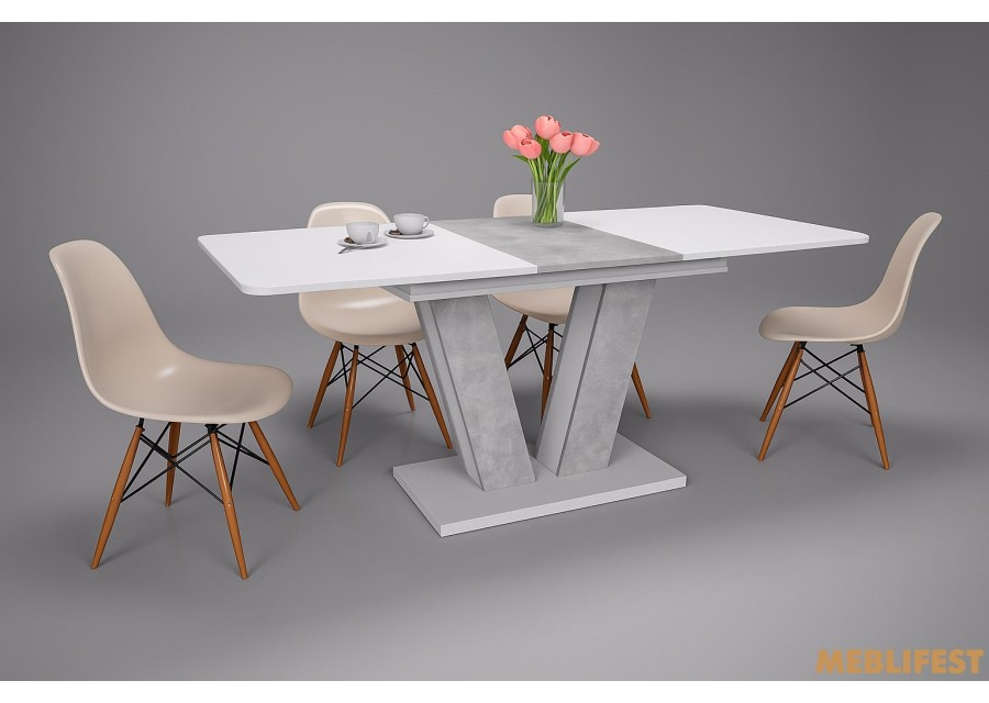 Стіл обідній Торін білий/урбан лайт