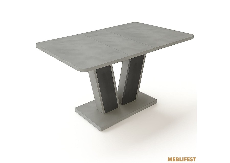 Стіл обідній Торін Бетонний камінь/вугільний камінь
