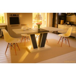 Стіл обідній Торін Шовковий камінь/вугільний камінь