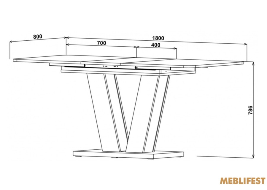 Стіл обідній Торін Бетонний камінь/вугільний камінь
